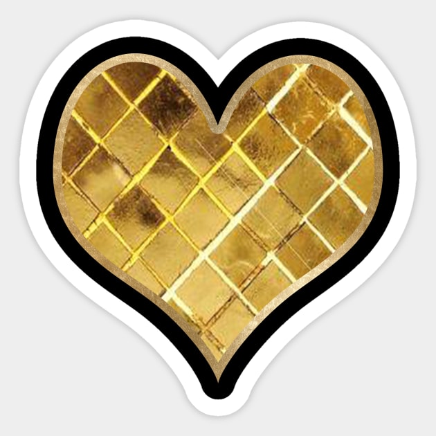Heart - golden glitz Sticker by peggieprints